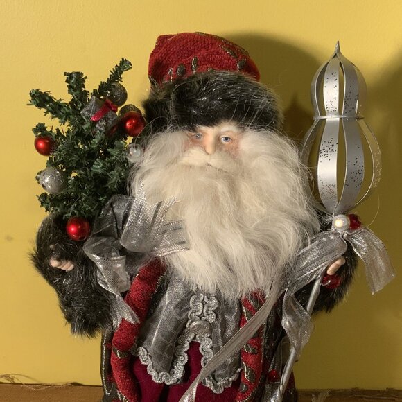 Vintage Santa Figure With Tree And Staff - Picture 1 of 9